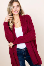 Load image into Gallery viewer, Burgundy Popcorn Sweater Cardigan