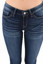 Load image into Gallery viewer, KanCan Mid-Rise Skinny Jeans with Ankle Zipper & Fringe Hem