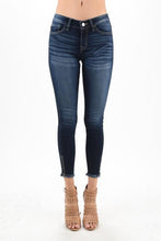Load image into Gallery viewer, KanCan Mid-Rise Skinny Jeans with Ankle Zipper & Fringe Hem