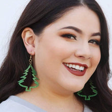 Load image into Gallery viewer, Cutout Christmas Tree Earrings