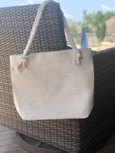 Load image into Gallery viewer, Flamingo & Navy Stripe Tote Bag
