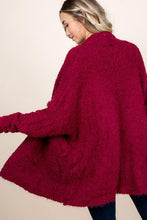 Load image into Gallery viewer, Burgundy Popcorn Sweater Cardigan
