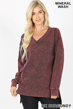 Load image into Gallery viewer, Hadley Mineral Wash V-Neck High-Low Hem Top