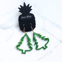 Load image into Gallery viewer, Cutout Christmas Tree Earrings