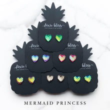 Load image into Gallery viewer, Mermaid Princess Heart Studs