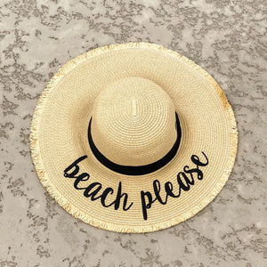 Beach Please Floppy Hat with UPF 50+