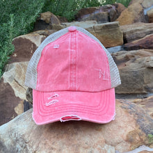 Load image into Gallery viewer, Maranda Washed Denim Criss-Cross High Pony Cap *Multiple Colors*