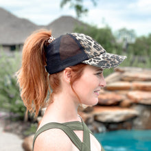 Load image into Gallery viewer, Elizabeth Leopard Criss-Cross High Pony Cap