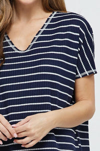 Laura Striped Waffle Knit Top