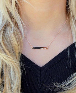 Kelly Layered Gold Druzy & Mama Gold Bar Necklace